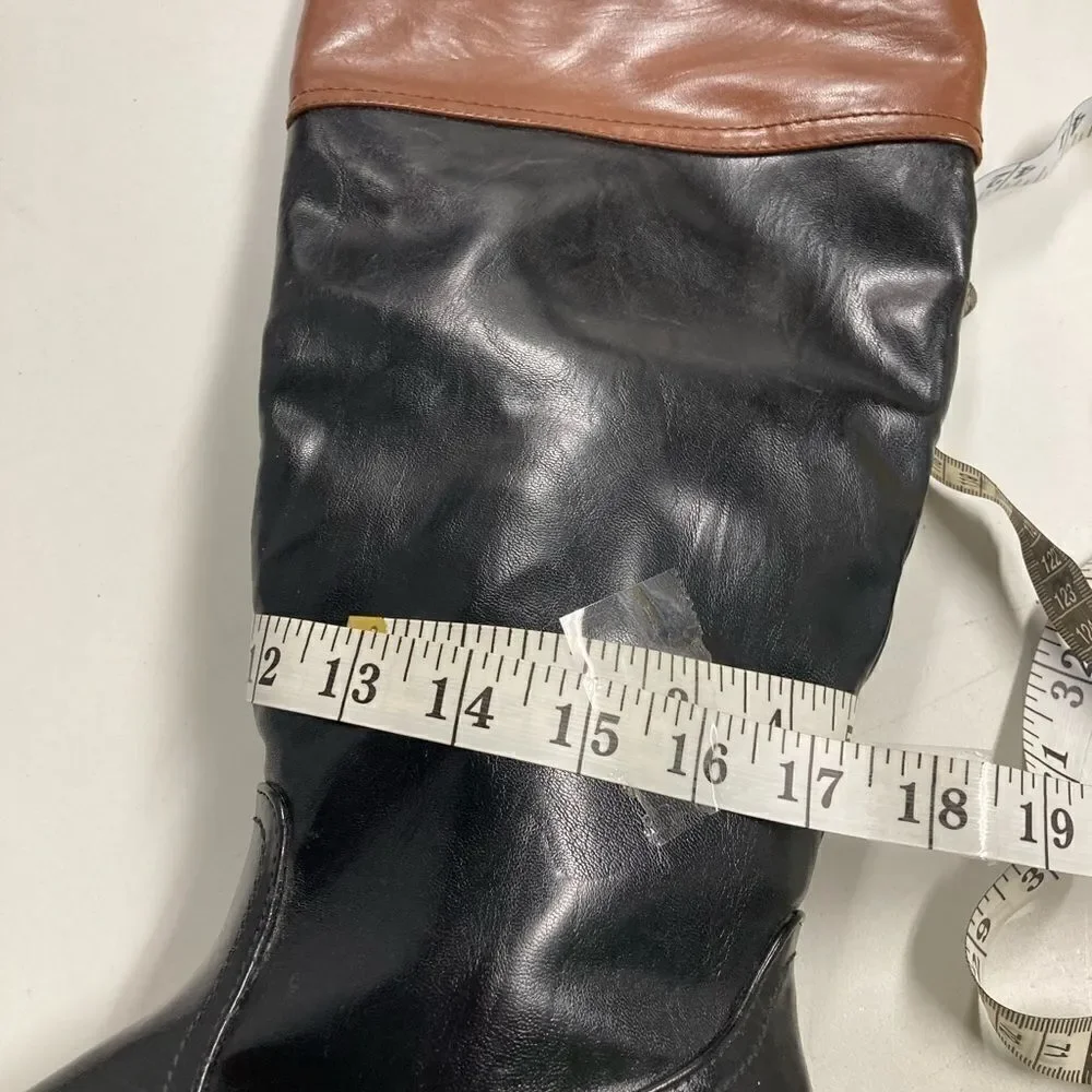 IT’S OK, Women’s Riding Boots, Black &‎ Brown, Size, 9M, All Man Made Materials